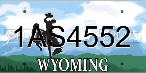 1AS4552 Wyoming License Plate