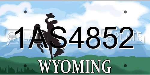1AS4852 Wyoming License Plate
