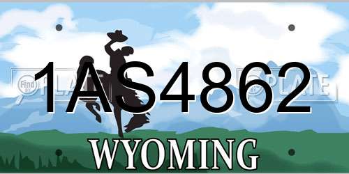 1AS4862 Wyoming License Plate