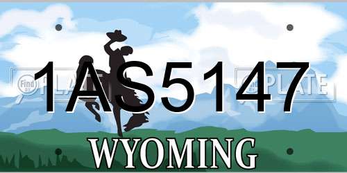 1AS5147 Wyoming License Plate