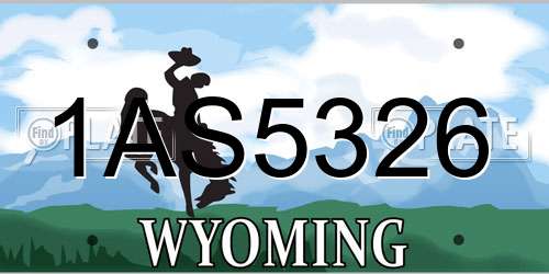 1AS5326 Wyoming License Plate