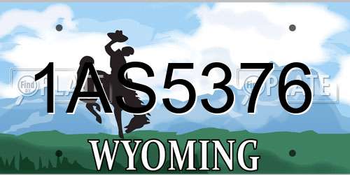 1AS5376 Wyoming License Plate