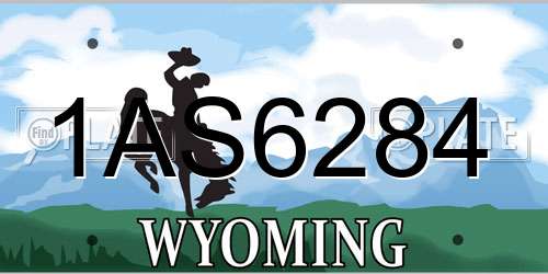 1AS6284 Wyoming License Plate