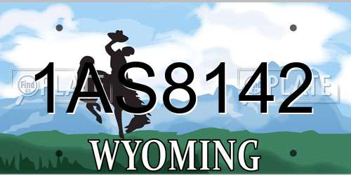 1AS8142 Wyoming License Plate