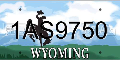 1AS9750 Wyoming License Plate