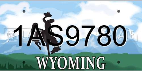 1AS9780 Wyoming License Plate