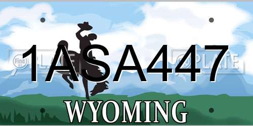 1ASA447 Wyoming License Plate