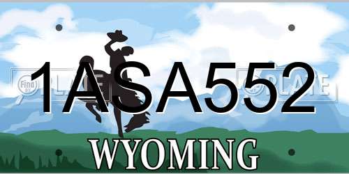 1ASA552 Wyoming License Plate
