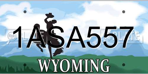 1ASA557 Wyoming License Plate