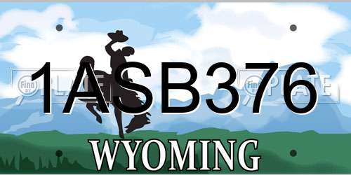 1ASB376 Wyoming License Plate