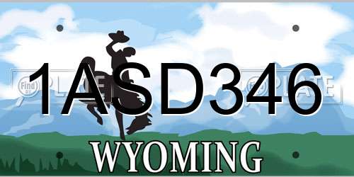 1ASD346 Wyoming License Plate