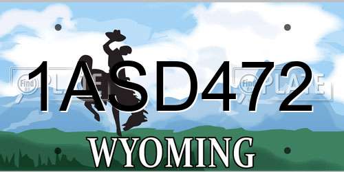 1ASD472 Wyoming License Plate