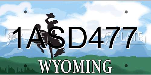 1ASD477 Wyoming License Plate