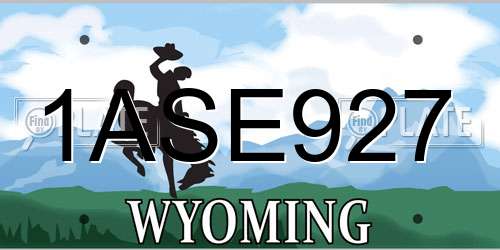1ASE927 Wyoming License Plate