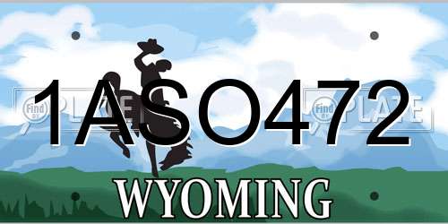 1ASO472 Wyoming License Plate