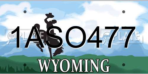 1ASO477 Wyoming License Plate