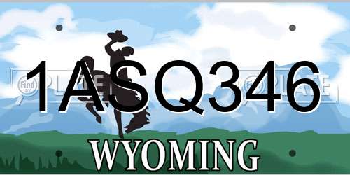 1ASQ346 Wyoming License Plate