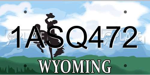 1ASQ472 Wyoming License Plate