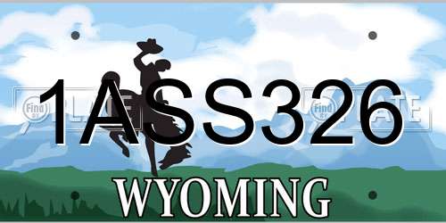 1ASS326 Wyoming License Plate
