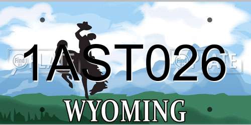 1AST026 Wyoming License Plate