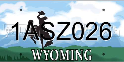 1ASZ026 Wyoming License Plate