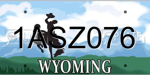 1ASZ076 Wyoming License Plate