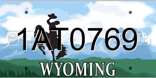 1AT0769 Wyoming License Plate