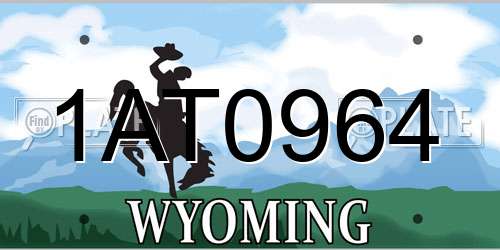 1AT0964 Wyoming License Plate