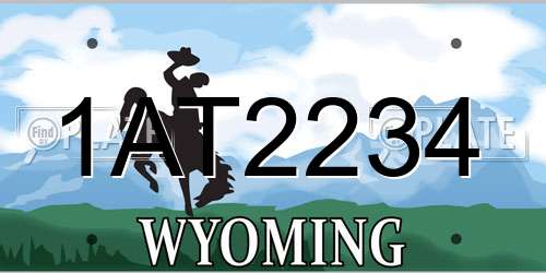 1AT2234 Wyoming License Plate
