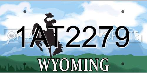 1AT2279 Wyoming License Plate
