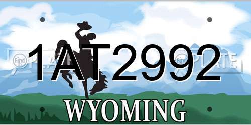 1AT2992 Wyoming License Plate