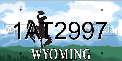 1AT2997 Wyoming License Plate