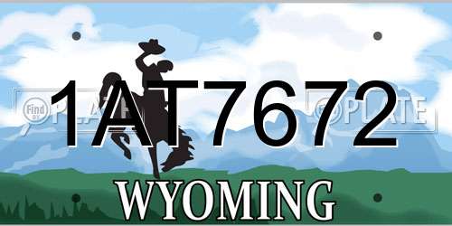 1AT7672 Wyoming License Plate