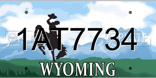 1AT7734 Wyoming License Plate