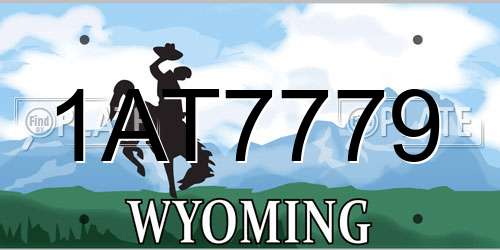 1AT7779 Wyoming License Plate