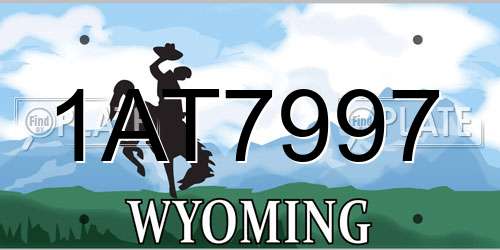 1AT7997 Wyoming License Plate
