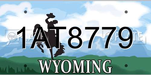 1AT8779 Wyoming License Plate