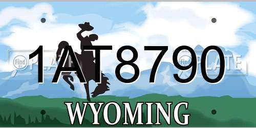 1AT8790 Wyoming License Plate