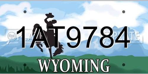 1AT9784 Wyoming License Plate