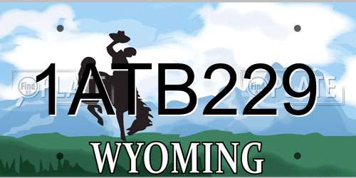 1ATB229 Wyoming License Plate
