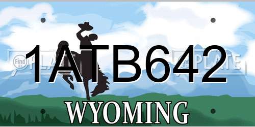 1ATB642 Wyoming License Plate