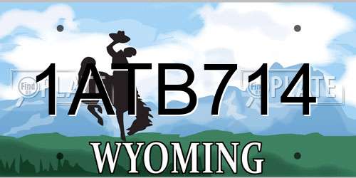 1ATB714 Wyoming License Plate
