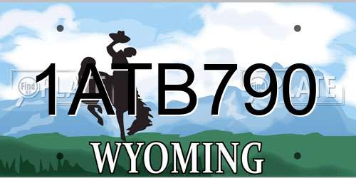 1ATB790 Wyoming License Plate
