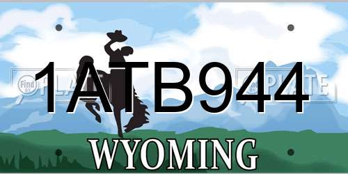 1ATB944 Wyoming License Plate