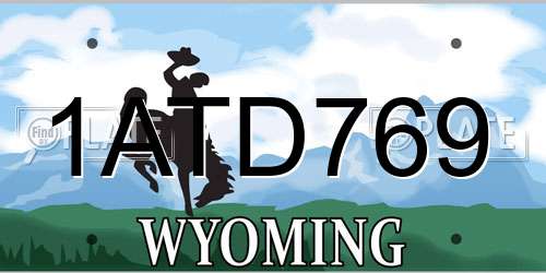 1ATD769 Wyoming License Plate