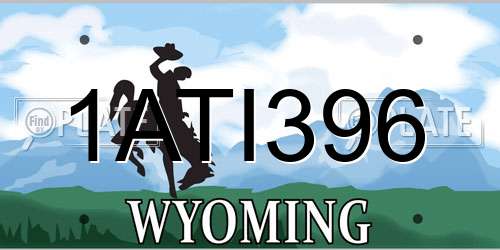 1ATI396 Wyoming License Plate