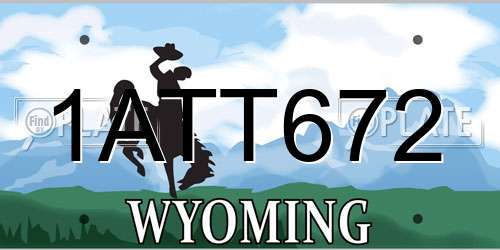 1ATT672 Wyoming License Plate