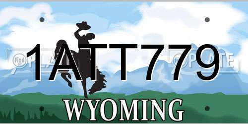 1ATT779 Wyoming License Plate
