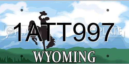 1ATT997 Wyoming License Plate