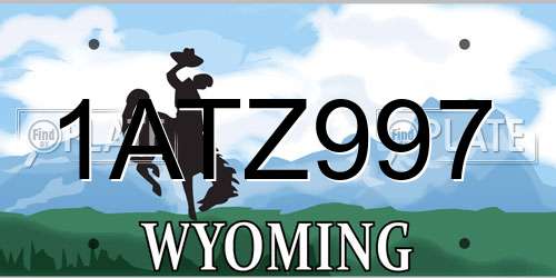 1ATZ997 Wyoming License Plate